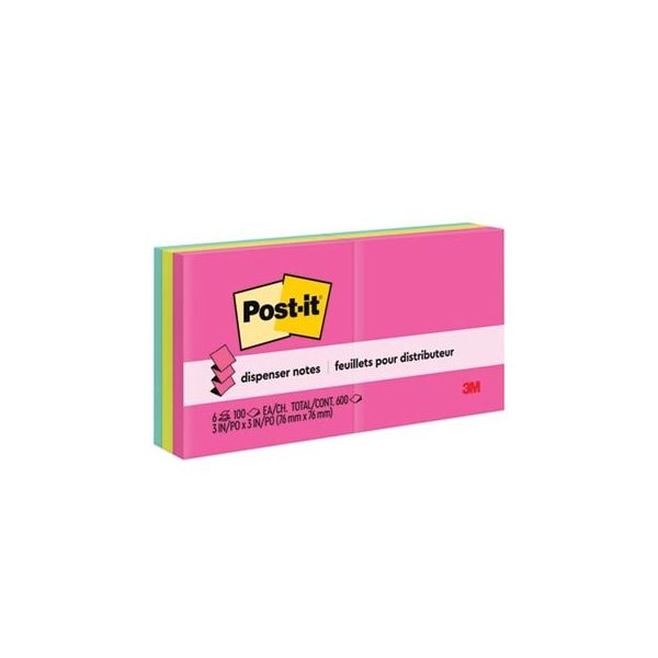 3M Post-it, Original Pop-Up Refill, 3 X 3, Assorted Cape Town Colors, 6PK R330AN - main